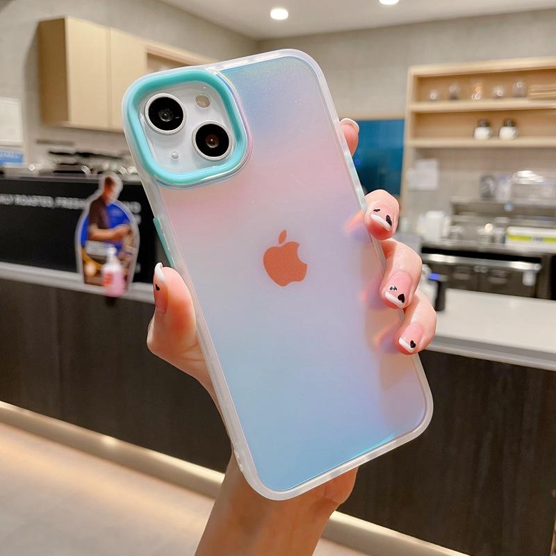 Лазерный матовый Подходит для чехла для мобильного телефона IPhone 15 Apple 13 Градиентный Защита от отпечатков пальцев 14 с Любовью Противоударный защитный чехол