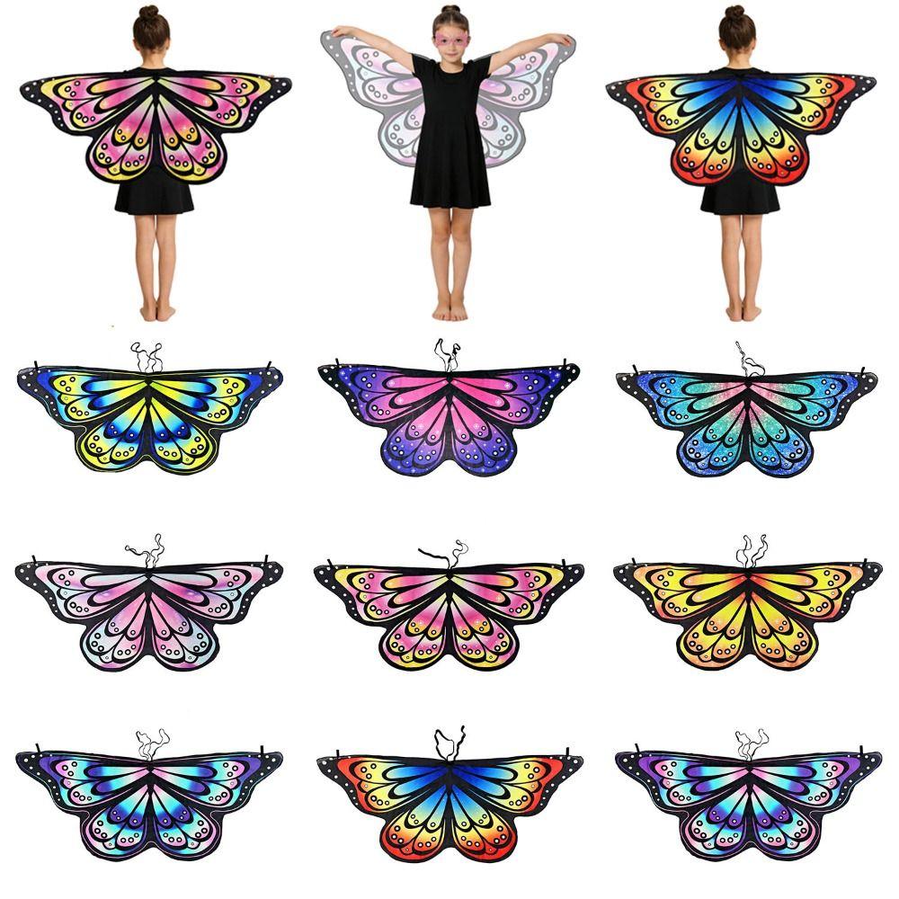 Colorful Butterfly Wings Costume Fancy Dress Cosplay Costume Fairy Shawl DIY Decorations Cape Butterfly Party Accessories