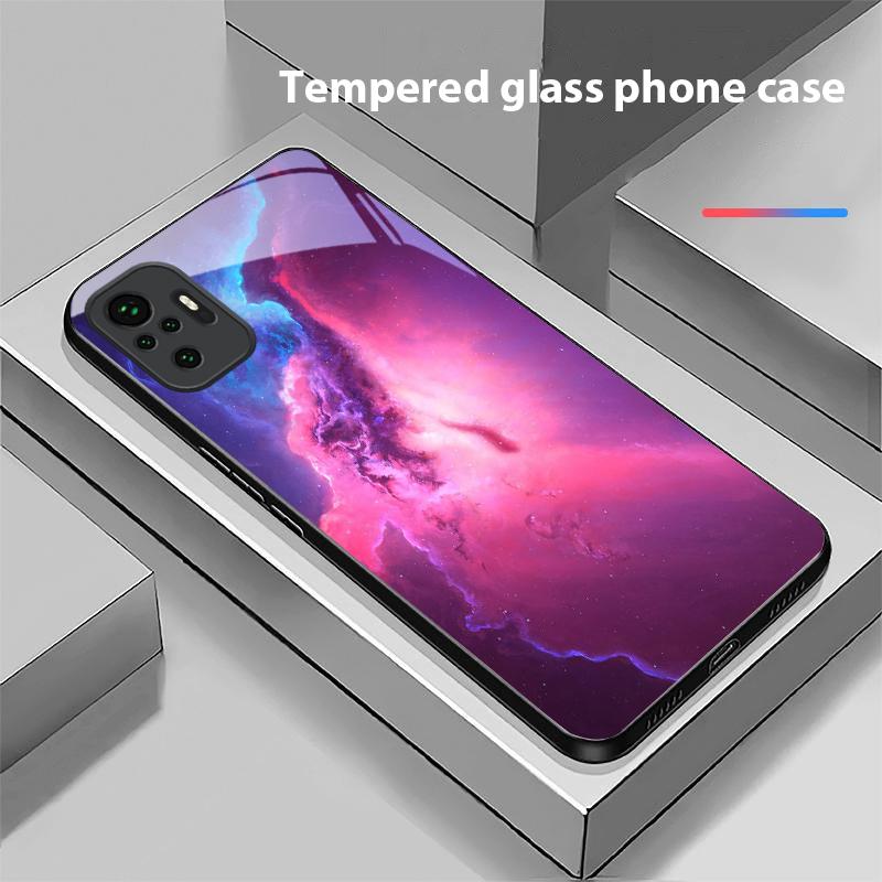 Обои Космическая Туманность Для Redmi Note 13 Pro+ 14 Pro 8 9 9S 12S 10 Pro 11 12 A3 12 13 K60 Ultra 13C 14C Черный Стеклянный Чехол Для Телефона