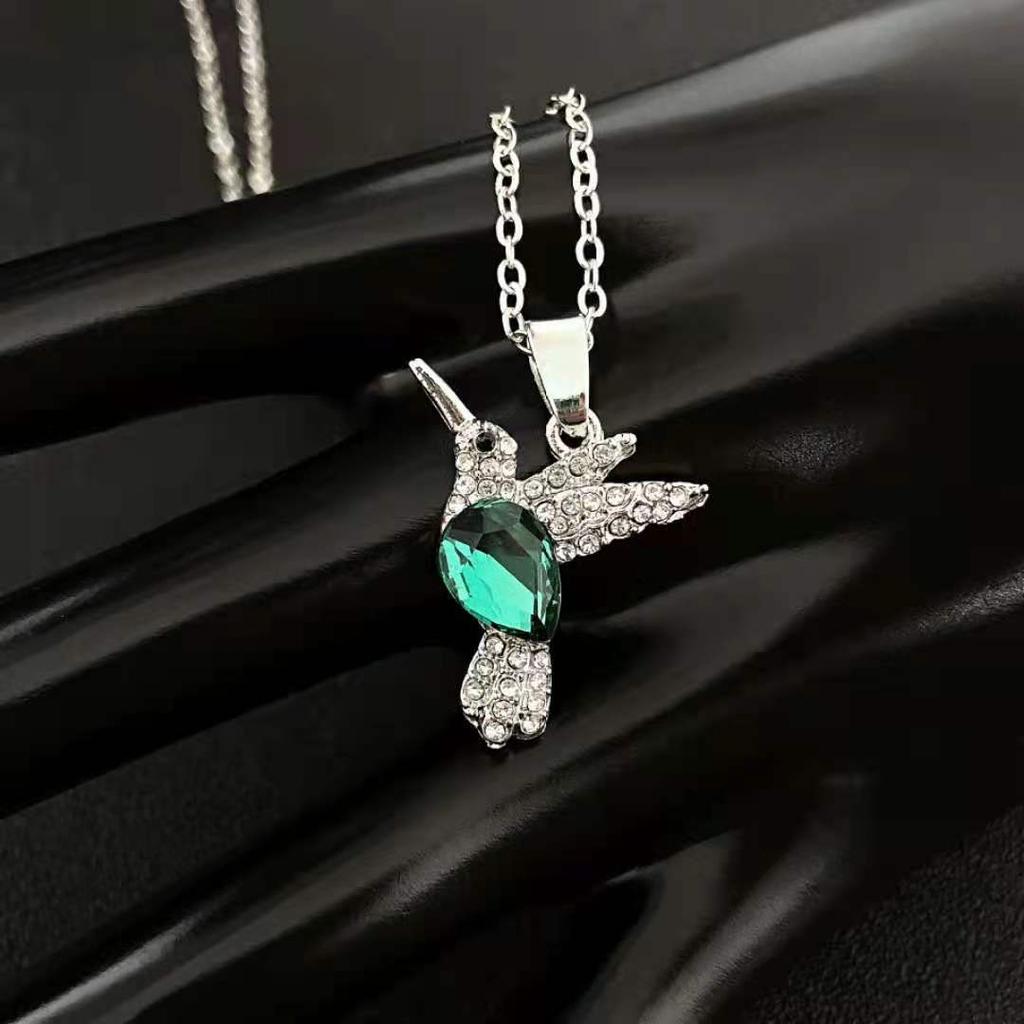 Vintage Crystal Animal Hummingbird Necklaces Fashion Luxury Gold Color Clavicle Chain Birds Necklaces & Pendants with Paper Card