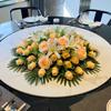 Роскошная круглая цветочная композиция - Искусственный цветочный centerpiece для обеденных столов с электрическим поворотным столом