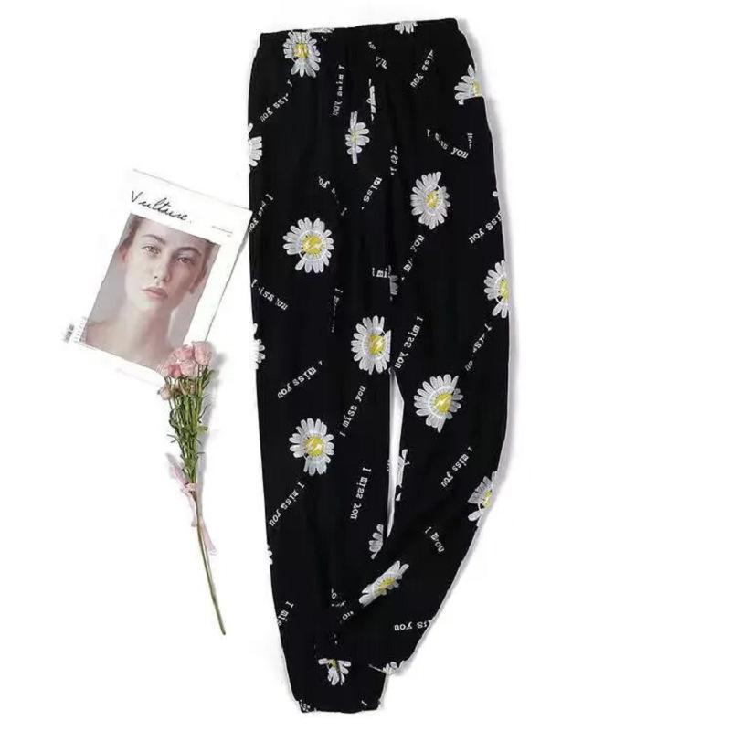 Women's Summer Cotton Silk Anti-Mosquito Loose Beach Bloomers Pajama Pants