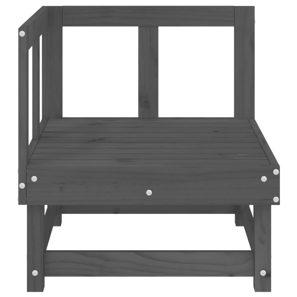 Garden Corner Sofa Set 2 Pieces Grey Solid Pine Wood