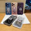Beads Bear Stand Glitter Silicone Case for Samsung S24 S23 S22 S21 Ultra Plus FE A53 A14 A54 A15 iPhone 16 15 14 13 12 11 Pro Max Plus XSMAX XR 8 7