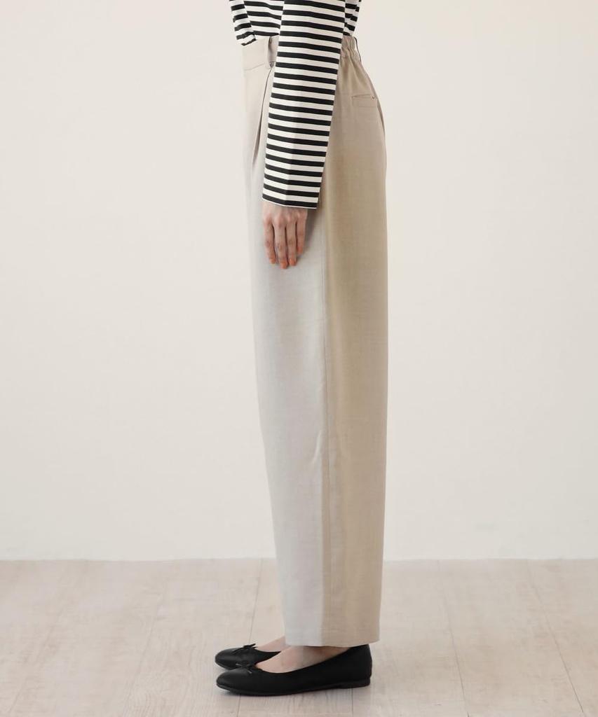 Afternoon Tea Living JA51 Linen-Style Wide Slacks, Size M, Light Beige