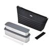 Термос Bento Box 2 Tier Slim Fresh Lunch Box 815 мл с черной окантовкой DSA-804W BKBD