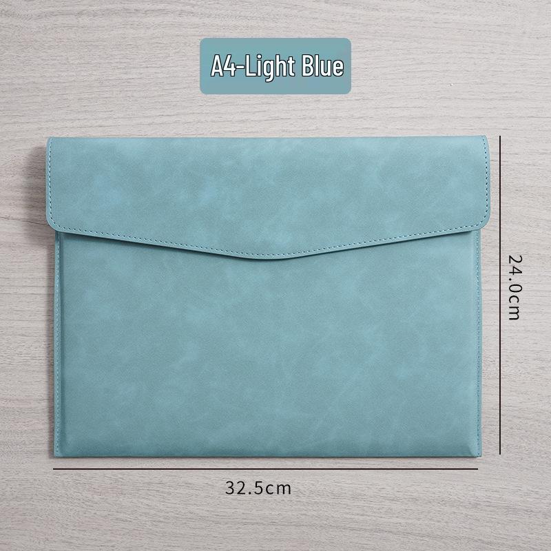 A4 Waterproof Business Leather Document Bag, Thickened File & Contract Holder, Customizable with Logo