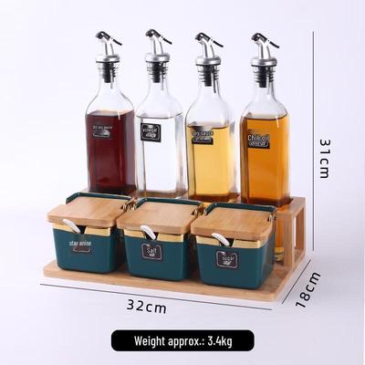 Керамический набор для приправ из 7 предметов с золотым покрытием