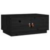 Vidaxl Stolik Kawowy, Czarny, 80X50X35 Cm, Lite Drewno Sosnowe