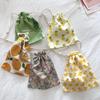 Floral Mini Cotton Drawstring Pouch for Jewelry, Cosmetics, & Lipstick - Dustproof & Cute