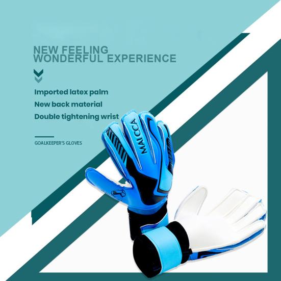 1 пара вратарских перчаток Утолщенные износостойкие противоскользящие прочные захваты на ладонях Пять пальцев Цветовое соответствие Двойные слои Защита запястий Футбол