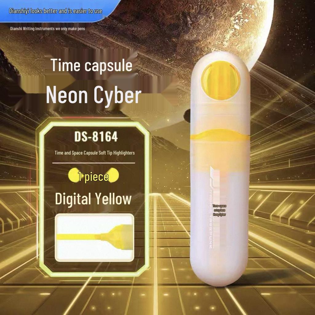DianShi Neon Cyber Fluorescent Pen DS-8164: Large Capacity, Soft Tip for Students