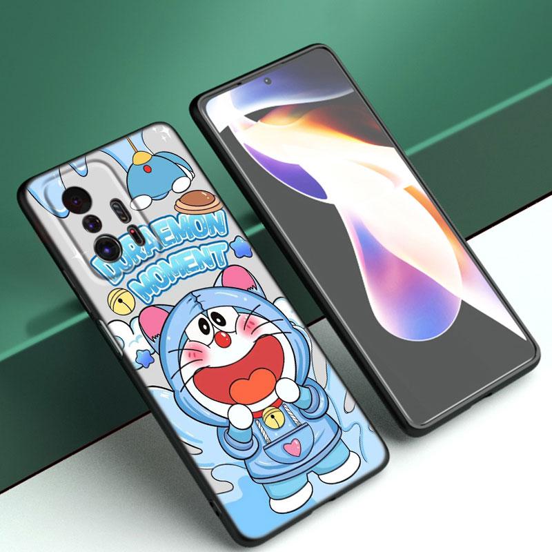 Cartoon Anime Doraemon Black Phone Case For Xiaomi Mi 9 SE 8 10 10T 11 12 13 Lite 9T 11T 12S 12T 13T 14 Pro 5G NE 11i 12X