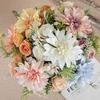 1 Bouquet Artificial Flower No Watering Decorative Portable Beautiful Faux Silk Dahlia Branch Artificial Flower for Wedding