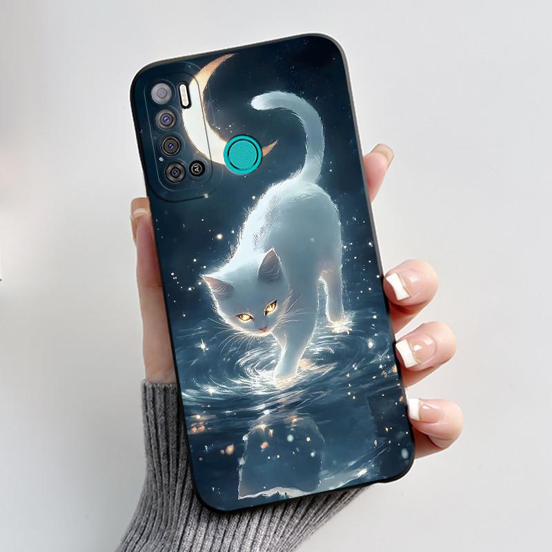 Для Tecno Pouvoir 4 Pro LC8 Чехол Эстетичный Милый Кот Ударопрочный Силиконовый Мягкий ТПУ Чехол Для Tecno Pouvoir 4 Чехол LC7 Оболочка Funda
