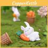 Cartoon Style Resin Sleeping Animals Pig Rabbit Cat Dog Miniatures For Fairy Gardens