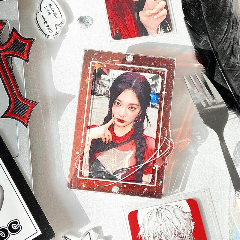 Brilliant Milky Way Series Photoicard Frame for Kpop Idol Card Acrylic Photo Frame 3 Inch Anime Card Sleeves Creative Desk Decro