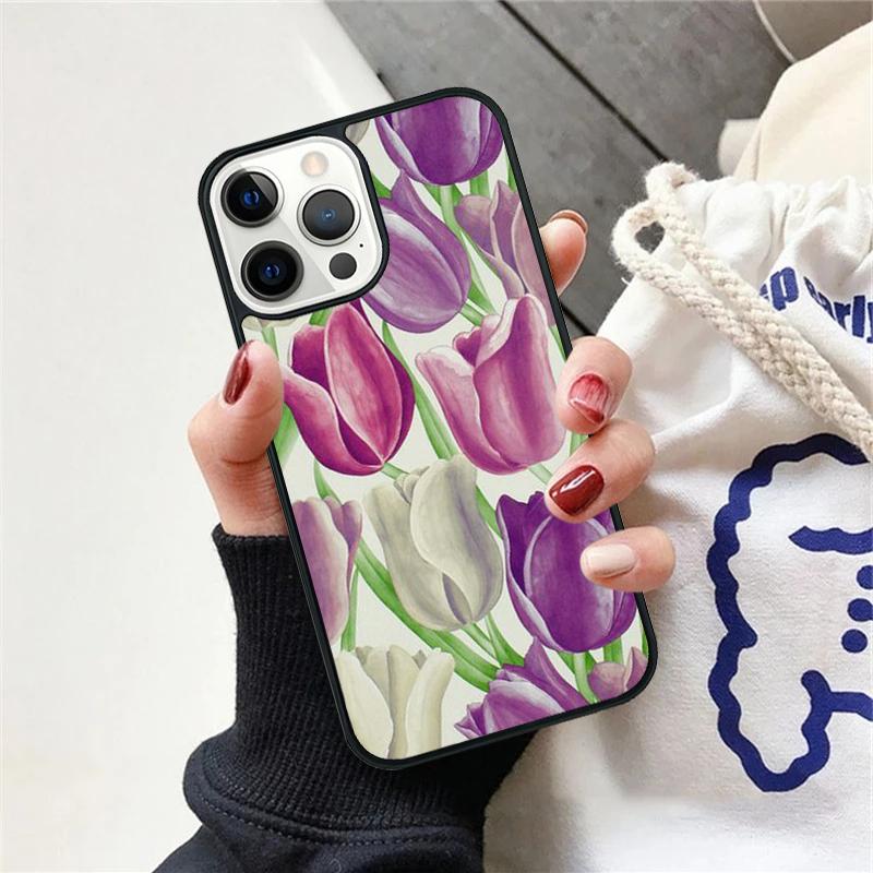 Чехол для телефона с цветами тюльпанов, весна, для iPhone 17 Air 15 16 Чехол 11 13 14 Pro Max 12 Plus Max Fundas