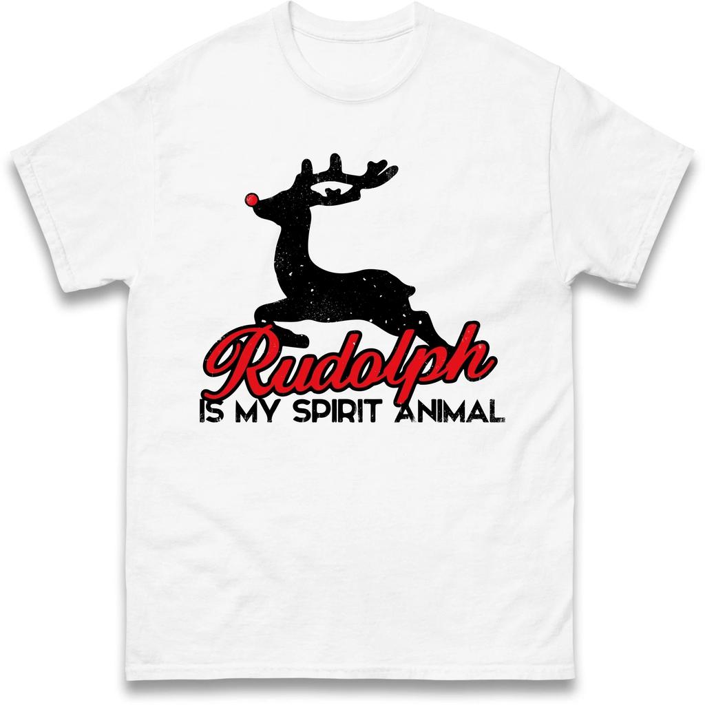 Rudolph is My Spirit Animal Christmas Holiday T Shirt,Offensive Christmas Tee