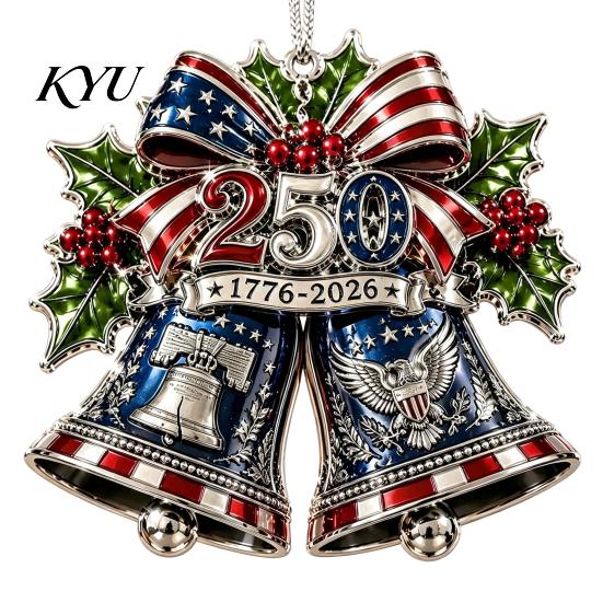 250th Anniversary Commemorative Gift 250 USA Christmas Ornament, United States 1776-2026 Tree Patriotic Decor Keepsake, Acrylic Holiday Hanging
