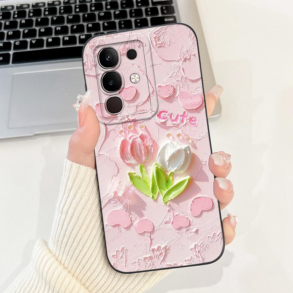 Чехол для Vivo Y29 4G 5G Модный Чехол-Защита с Мультяшным Кроликом Ударопрочный Чехол для Телефона Для Vivo Y29s Y 29 s VivoY29 5G V2420 Мягкий ТПУ Fundas