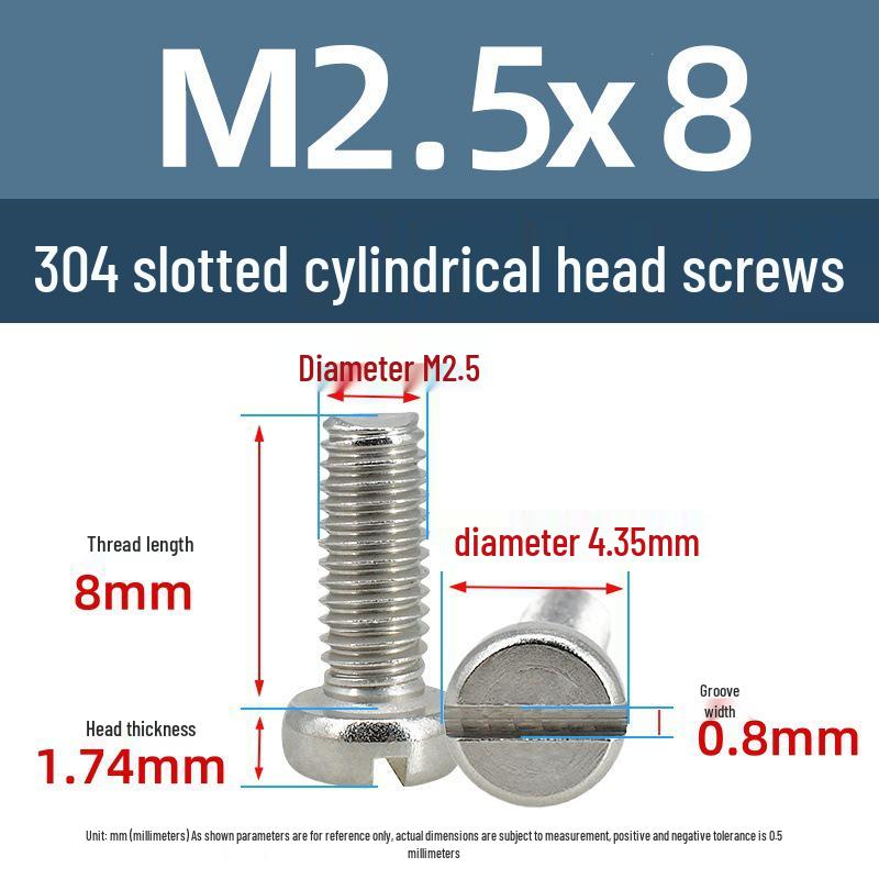 Yigu 304 Stainless Steel Slotted Pan Head Screws M1.6-M10