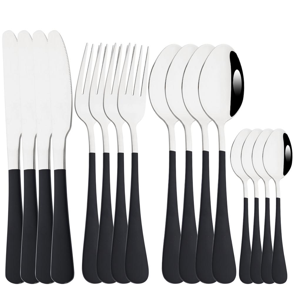 Качественный набор столовых приборов из нержавеющей стали, 16 шт., роскошная посуда, ножи, вилки, ложки, набор кухонной посуды в западном стиле