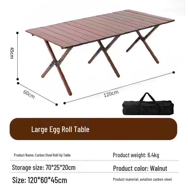 FTLY Large Outdoor Folding Carbon Steel Roll-up Table