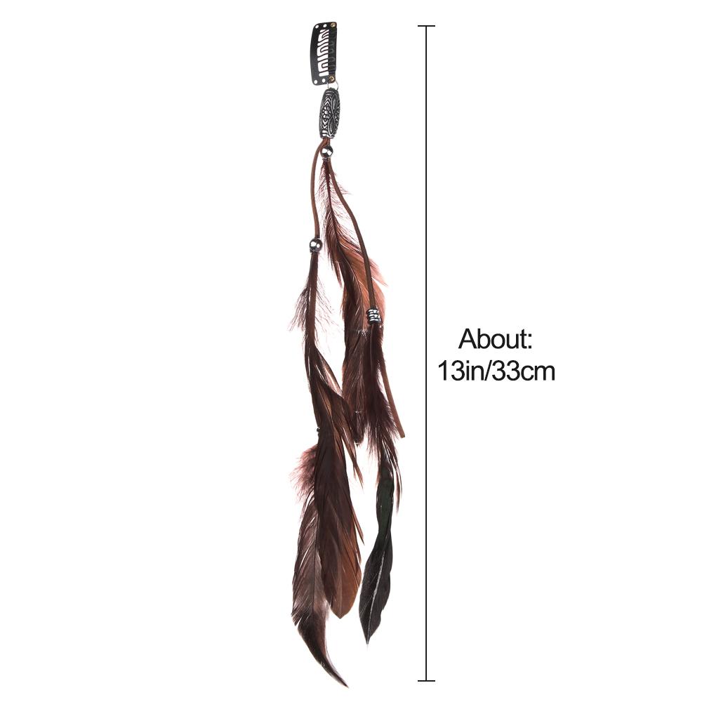 Comb Headdress Handmade Headband Headwear Hippie Headpieces Novelty Hairclips Feather Hair Rope