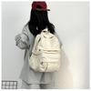 Solid Color Retro Backpack - Large Capacity, Casual Mori Girl Style for College Students and Fashionable Women
