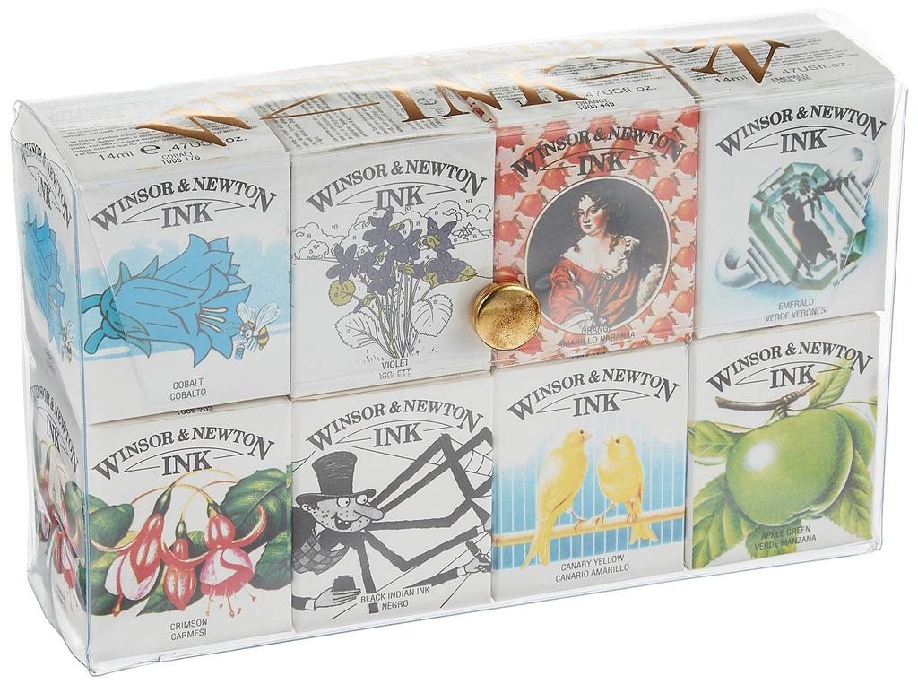 Winsor Newton Drawing Ink 14ml 8C Set &
