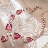 Shining Diva Fashion Latest Stylish Rose Gold Tulip Design Earrings Necklace Jewellery Set