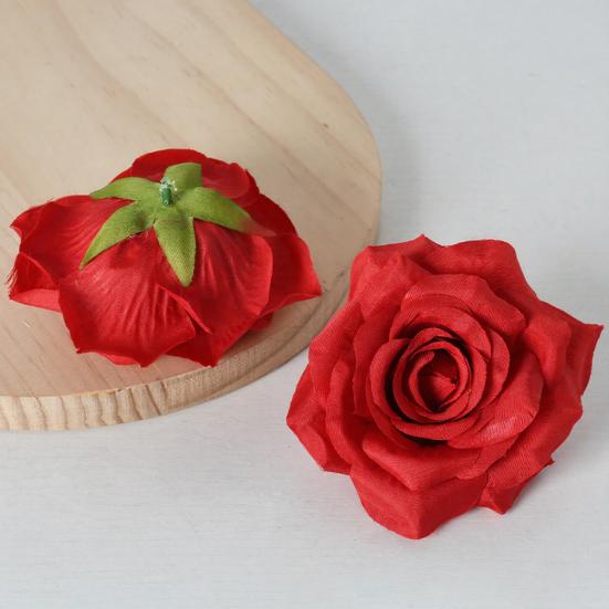5 Pcs Artificial Rose Flower Heads Realistic Fake Silk Rose Head for Home DIY Flower Wall Wedding Party Birthday Baby Shower Decor