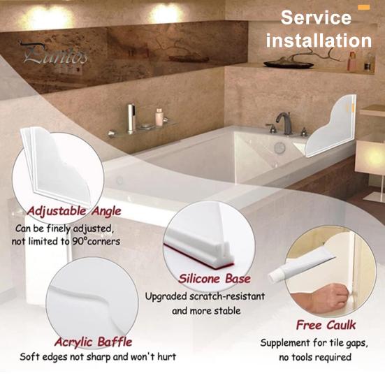 1/2 шт. Защита от брызг для душа с нескользящей силиконовой основой, водонепроницаемая самоклеящаяся, для ванной комнаты, раковины, ванны, угловая акриловая защита от воды для душа