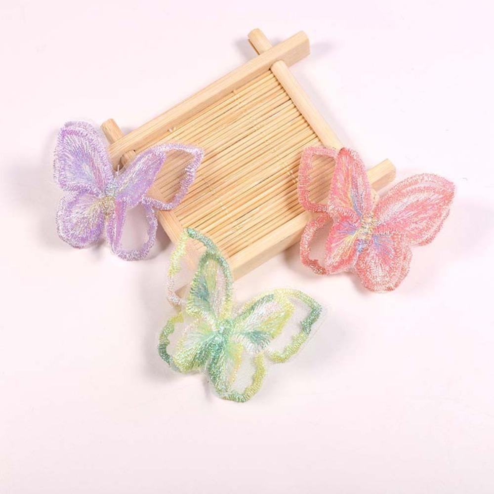 10PCS Double-layer Chiffon Butterfly Dreamy Sewing Craft Decoration For Hairband Nail Decoration