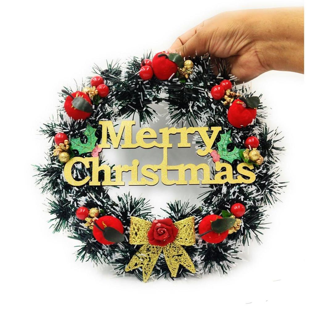 Christmas Wreath/Wall Hanging/Decoration for Xmas Party/Christmas Decorations for Home/Gifts/Wreath - (Black Pine, Diameter 10Inch)