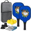 Пляжные ракетки Pickleball-Shot с мультяшными животными для спорта на открытом воздухе, набор мячей с присоской из стекловолокна с 40 отверстиями Pickleball