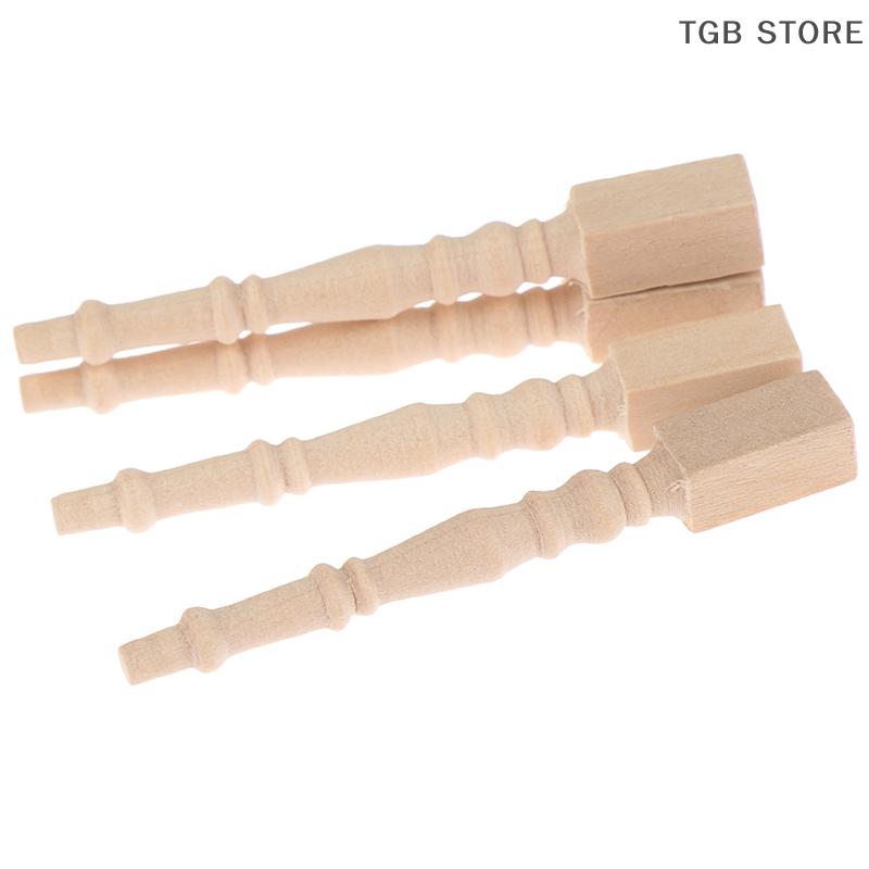 4шт/комплект 1:12 кукольный домик миниатюрный деревянный стул стол ножка DIY мебельные аксессуары игрушки