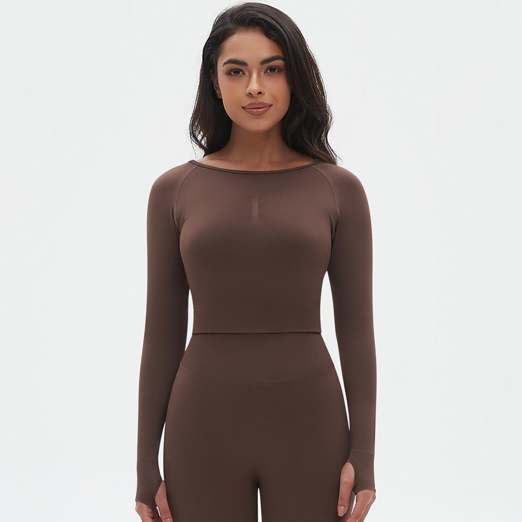 Auroth женские рубашки для йоги, фитнеса, бега, с длинным рукавом и отверстием для большого пальца, трикотажные дышащие спортивные топы для бега в спортзале