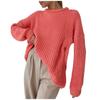 Fashion Women's Solid Color Long Sleeve Loose Round Neck Knitted Sweater Top
