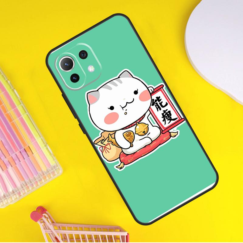 Китайский милый счастливый кот Чехол Для Xiaomi 14 Ultra 13 11T 12T 13T 14T Pro POCO X7 X6 Pro X3 X5 F3 F5 M6 F6 Pro Чехол