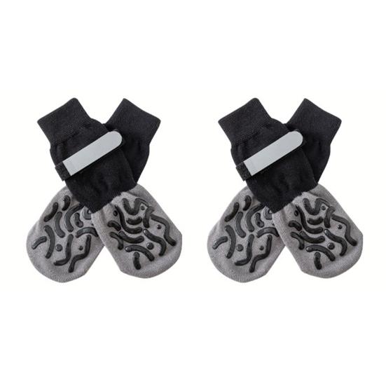 4 шт. нескользящие носки для собак с силиконовыми захватами, предотвращающими облизывание лап, регулируемый ремешок, дышащие, водонепроницаемые, эластичные носки для пола из твердой древесины