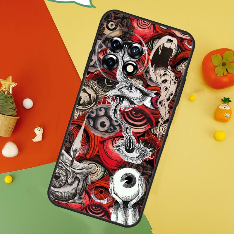 Scary Face Eyes Back Case For OnePlus 13 15 13R 13T 12 12R 11 10 10T 8T Nord 5 CE 4 2 3 Lite N20 N30 Cover