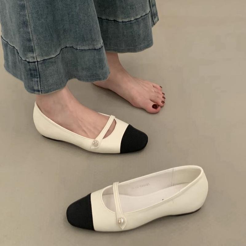 Fashion SUOJIALUN 2025 Autumn Women Flat Shoes Fashion Mix Color Ladies Elegant Single Shoes Soft Flat Heel Outdoor Dress Mary Jane Shoe