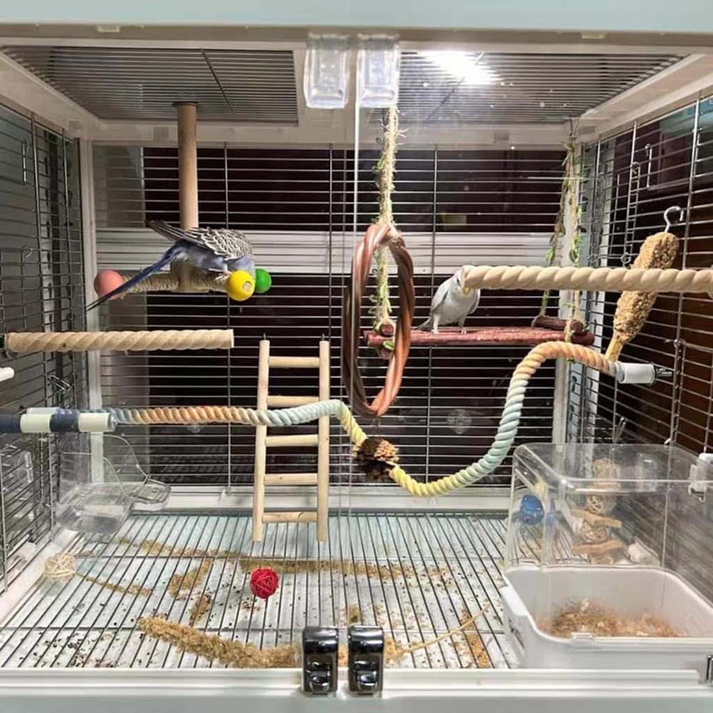 35/80 см веревка для жердочки для птиц градиентная цветная для клеток для птиц гибкая веревка для лазанья клетка аксессуар игрушка для кореллы волнистого попугайчика неразлучника планера