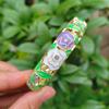 1.4cm Peony Filigree Flower Bangle Wider Women's Hand Bracelet  Gifts for Women Girl