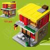 For Mini City Street VieRetail Store Building Block Architecture Miniature Food Shop Cafe Restaurant House Moc Construction Toys