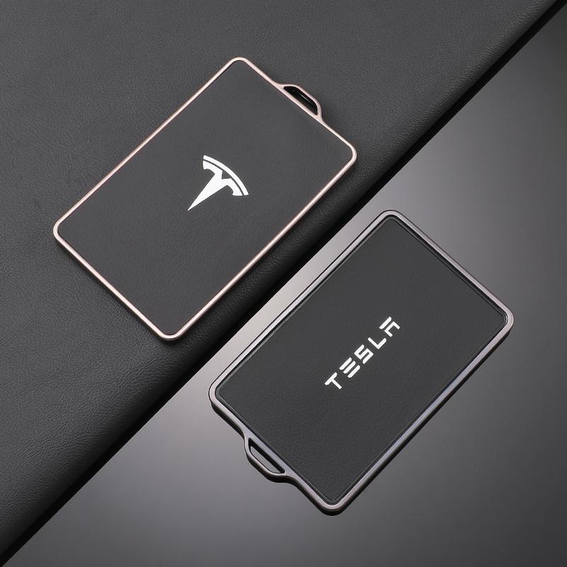 TPU Leather Car NFC Key Case Shell Cover Fob For Tesla Model 3 Model S Model X Model Y Keyless Protector Holder Auto Accessories