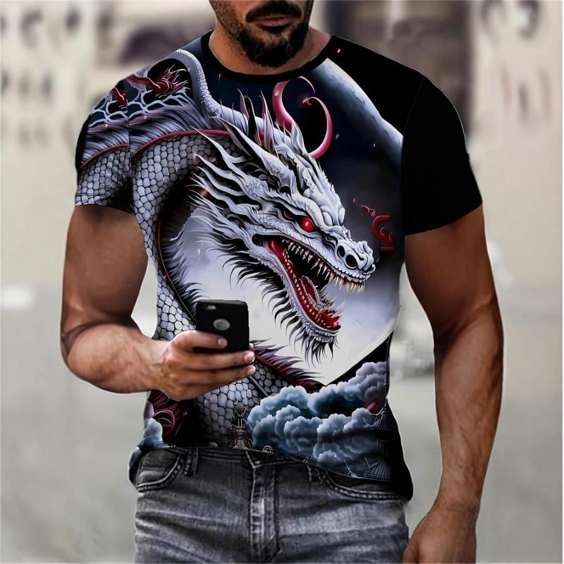 Мужская футболка с 3D цифровым принтом с узором собаки, европейским и американским принтом, с коротким рукавом, летняя, дышащая, с круглым вырезом