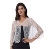 Womens Hollow Lace Cardigan Lightweight Long Sleeve Sequin Bolero Shrug Loose Casual Shawl Tops